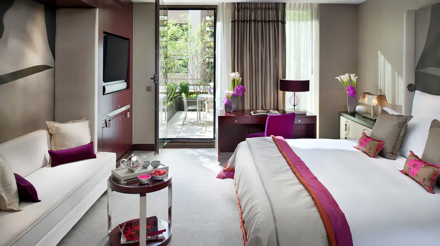 Luxury room at Mandarin Oriental, Paris with terrace overlooking Paris